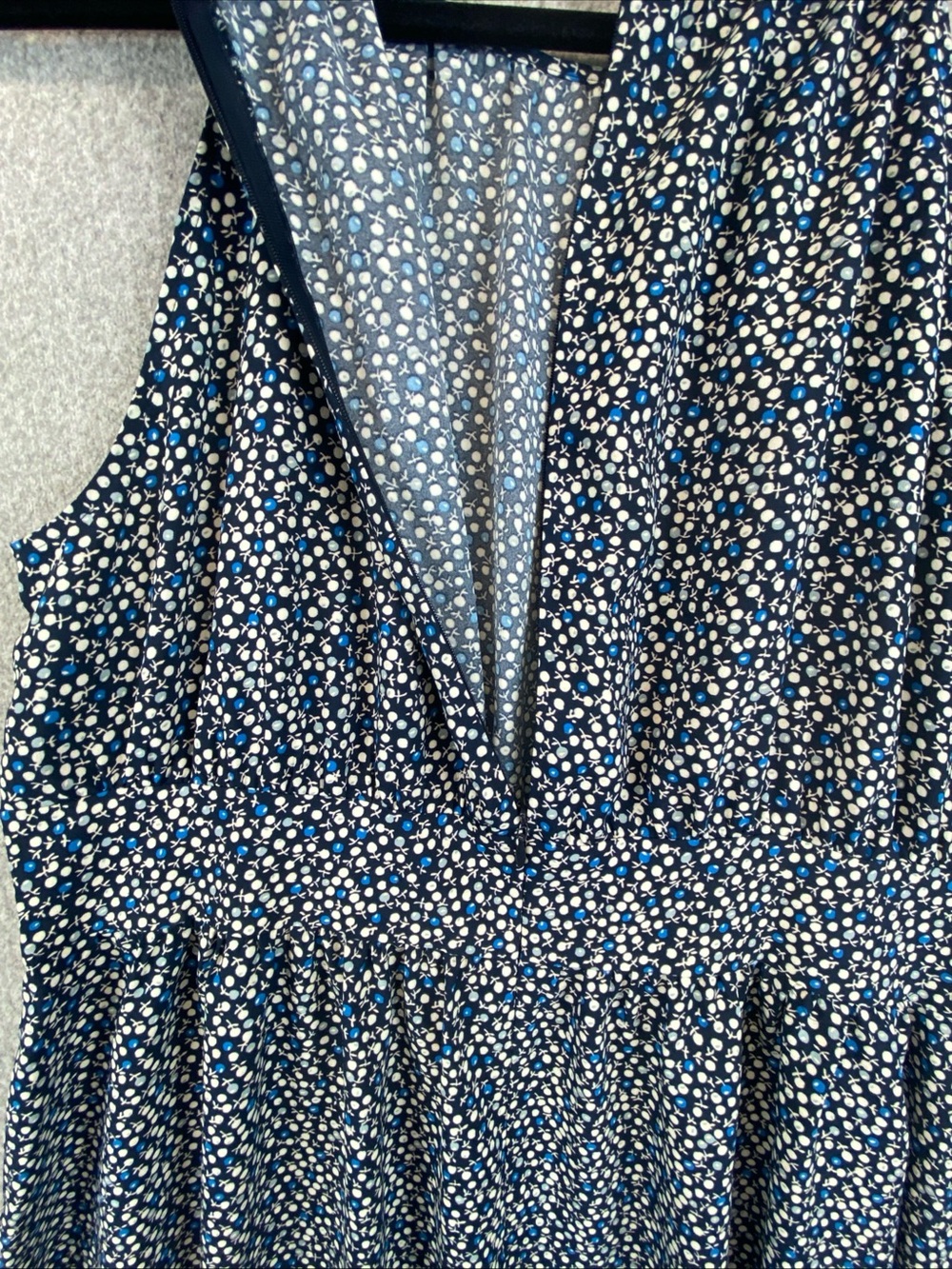 Ann Taylor Ditsy Floral Midi Dress Women Sz 14 spaghetti High Neck Sleeveless - Picture 10 of 12